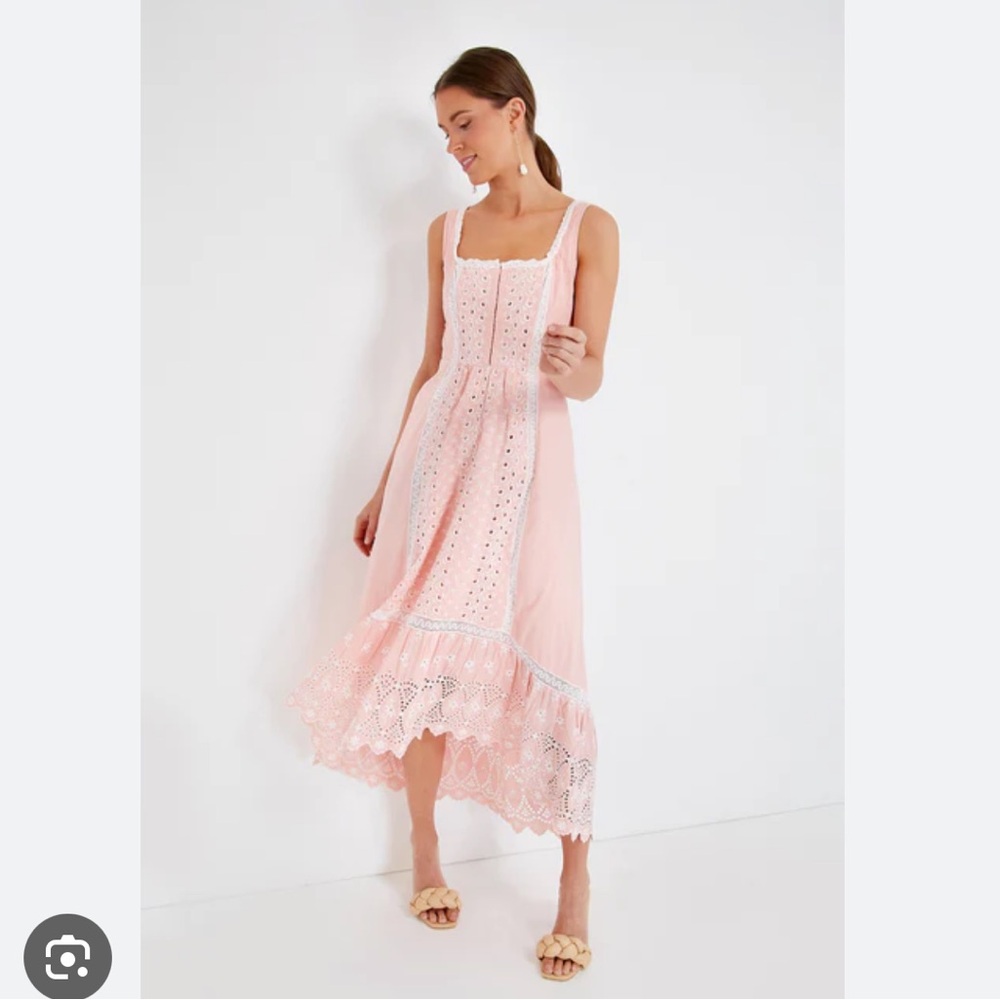 LoveShackFancy  Pink Midi Dress Size Size 4 NWT